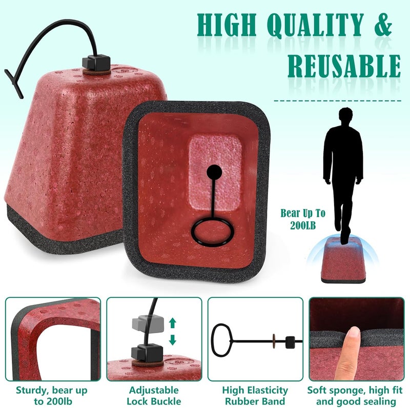 UQM 2 Pack Outdoor Faucet Covers for Winter, Heavy Duty Faucet Spigot Covers Winter Insulated, Reusable Outdoor Faucet Covers Hose Bib Covers for Winter Freeze Protection (Red) - Image 3